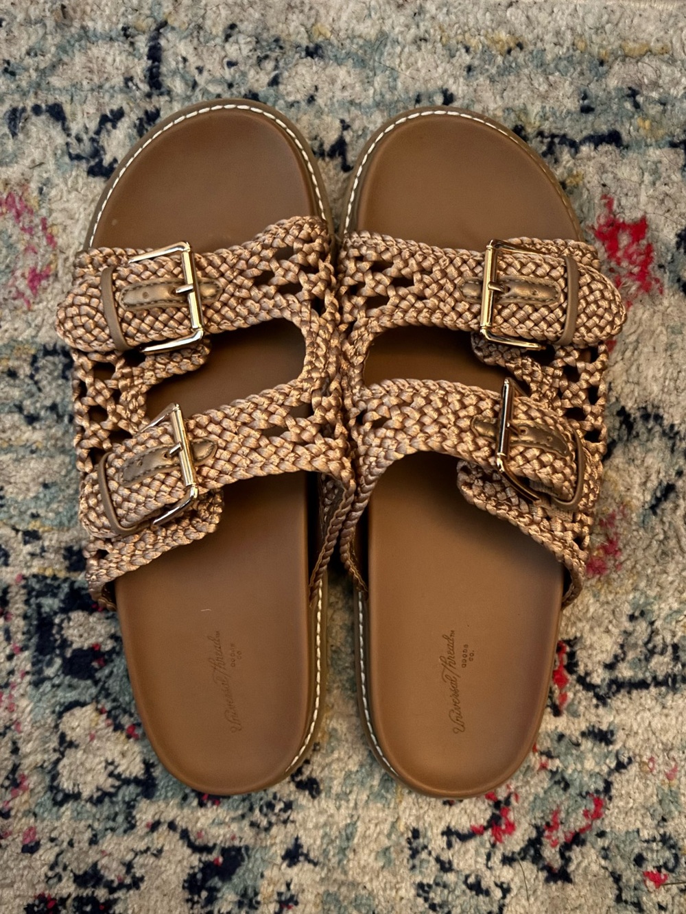Universal Thread Tan Buckle Woven Sandals- 11M